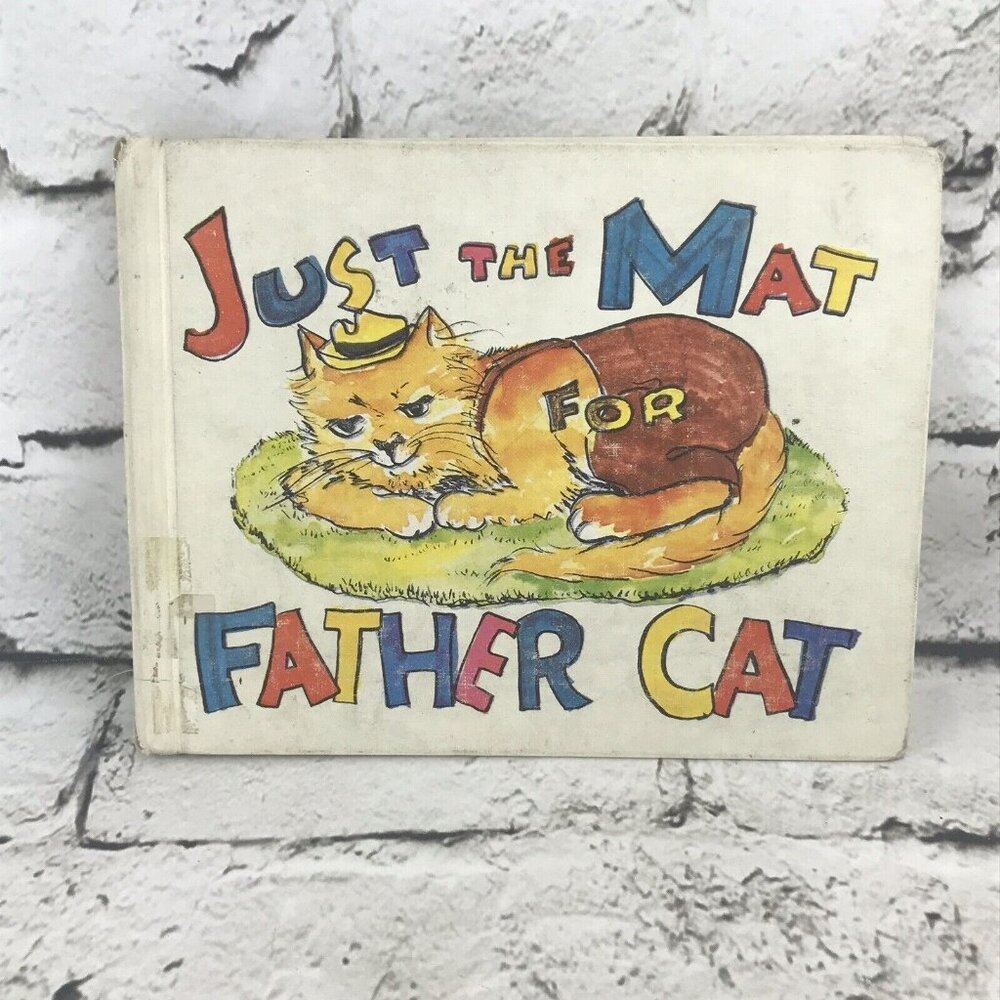 Vintage JUST‎ THE MAT FOR FATHER CAT Naida Dickson ~ T.S. Denison Rare HTF OOP